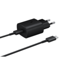 Samsung USB-C Oplader + USB-C naar USB-C Kabel, Zwart, 25W (EP-TA800XBEGWW)