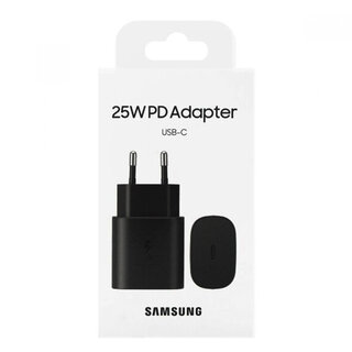 Samsung USB-C Oplader, EP-TA800NBEGEU, Zwart, 25W - Blister Verpakking