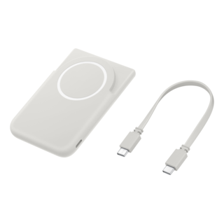 Samsung Magnet Wireless Battery Pack, U2500XJEGWW, 5000mAh, White/Gray