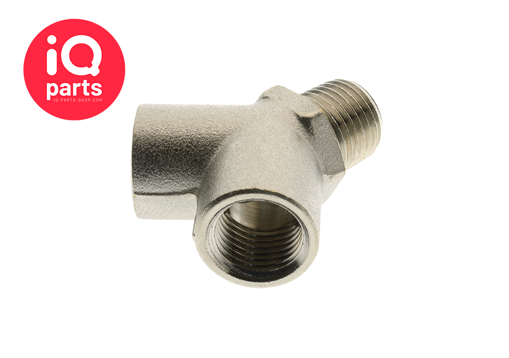 Nickel Plated Brass Equal Male Inlet Y connector BSPT Male run / BSP Female