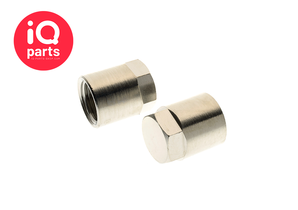 IQ-Parts Opschroefkap Messing vernikkeld, BSP Female