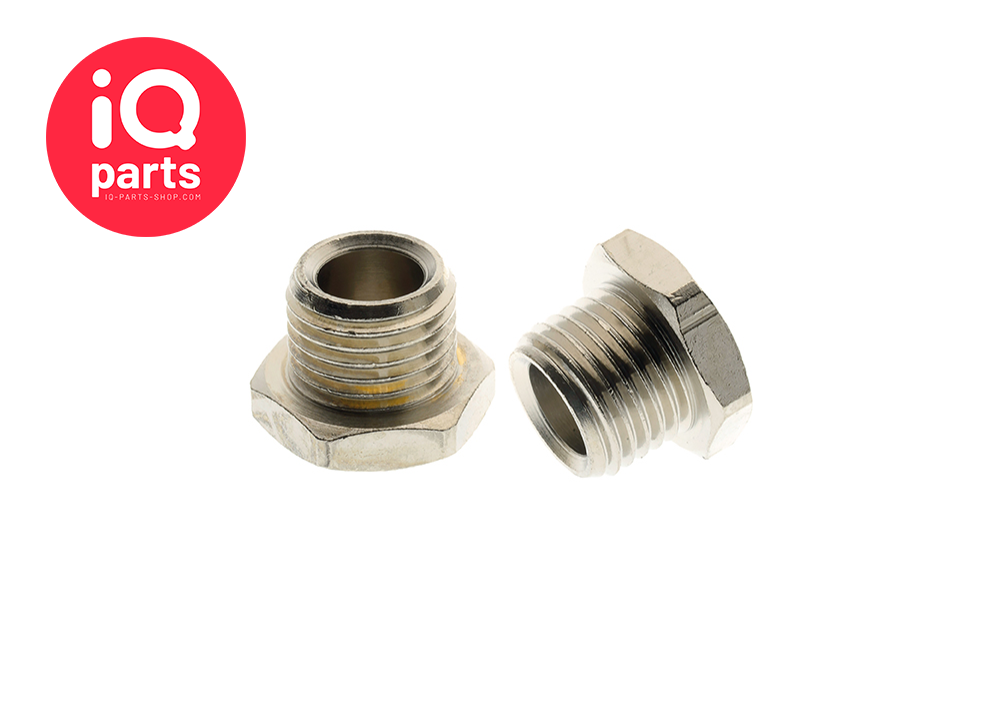 IQ-Parts Plug Zeskant Kop Messing vernikkeld