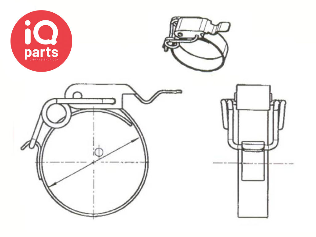 IQ-Parts Metal strap / clamp with 5 positions