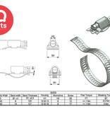 IQ-Parts Eindloze slangklem 14 mm breed W4 (RVS 304)