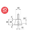 Getech Srl. GETECH Trillingsdemper voet Type SF/SFF - 60 shore