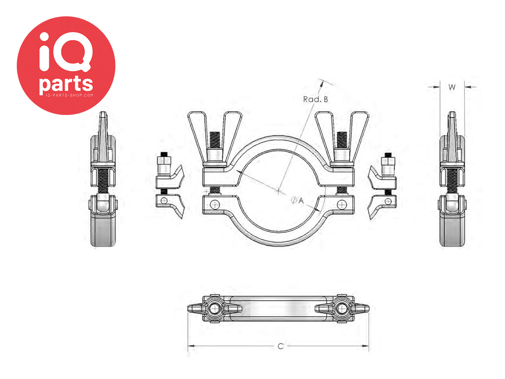 NORMA Norma Tri-Clamp SH-Type Klemband dubbele bout