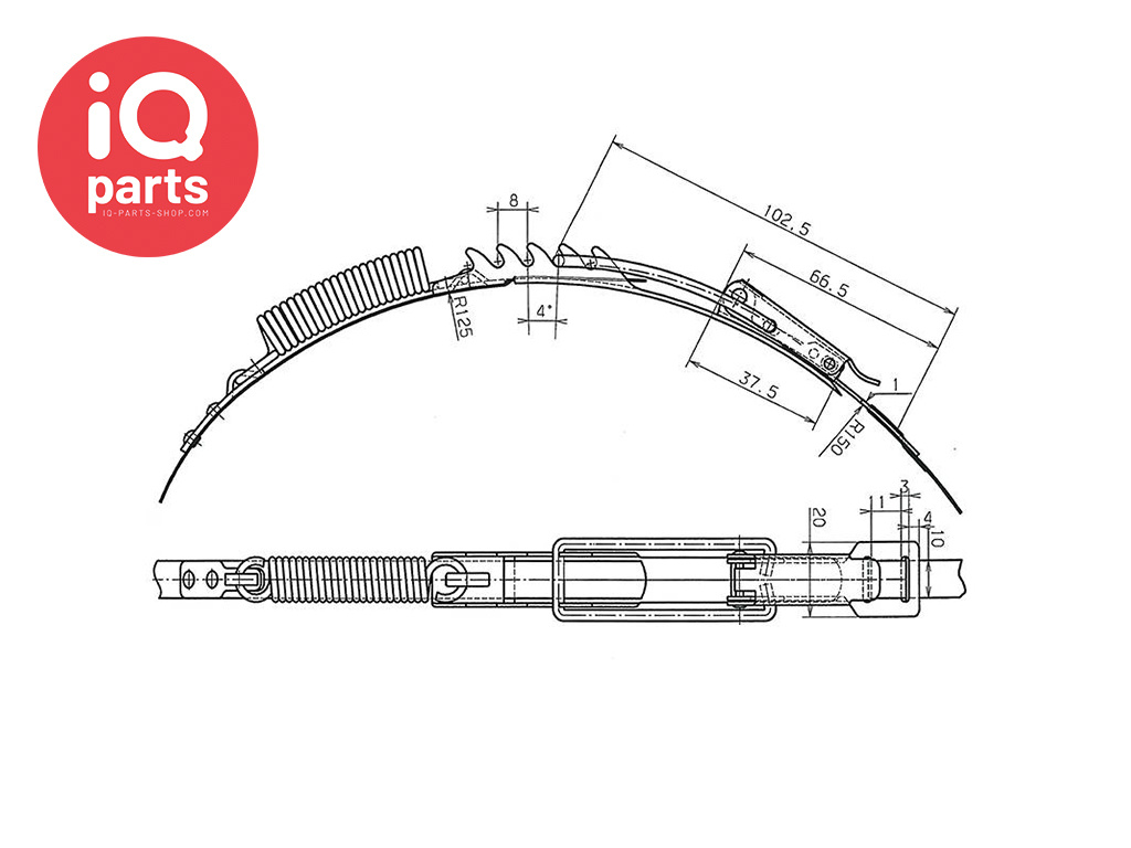 IQ-Parts Metal strap / clamp W4 with 5 positions and tension spring