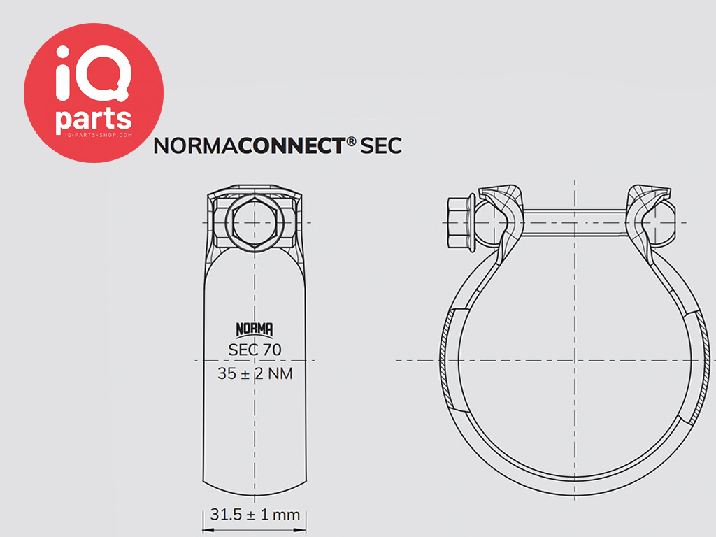 NORMA Ball zone exhaust gas clamps SEC W2 (AISI 430)
