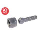 IQ-Parts Slangpilaar opschroef met wartel - BSP female 60° bolconus RVS 316 (W5)