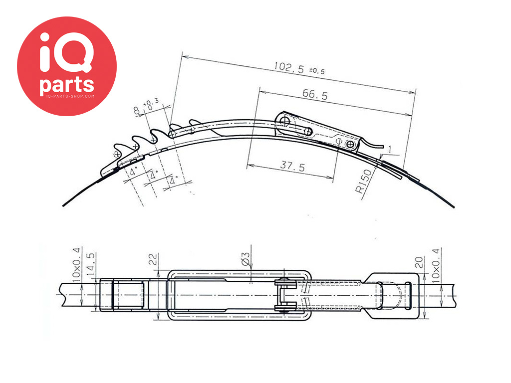 IQ-Parts Metal strap / clamp with 5 positions