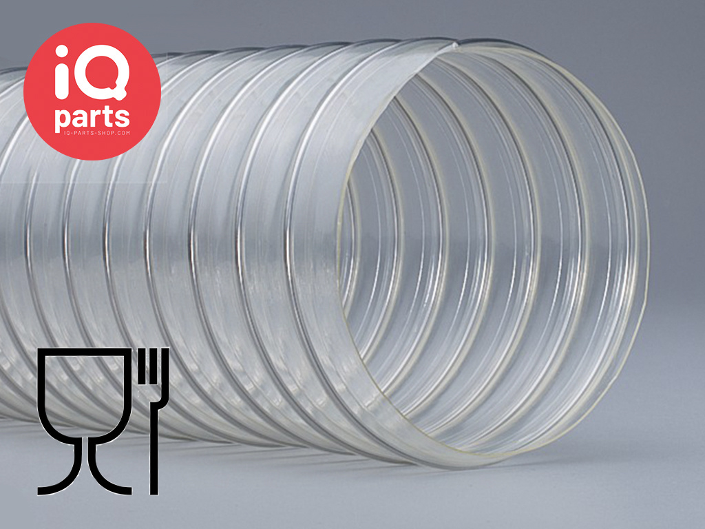 Flexadux Polyurethaan Ducting 0,4 mm | Stainless Steel Wire | Foodindustry