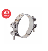 IQ-Parts IQ-Parts GBS Slangklem op maat | W2 (RVS 430) | dubbele Bout | 20 - 25 - 30 mm breed