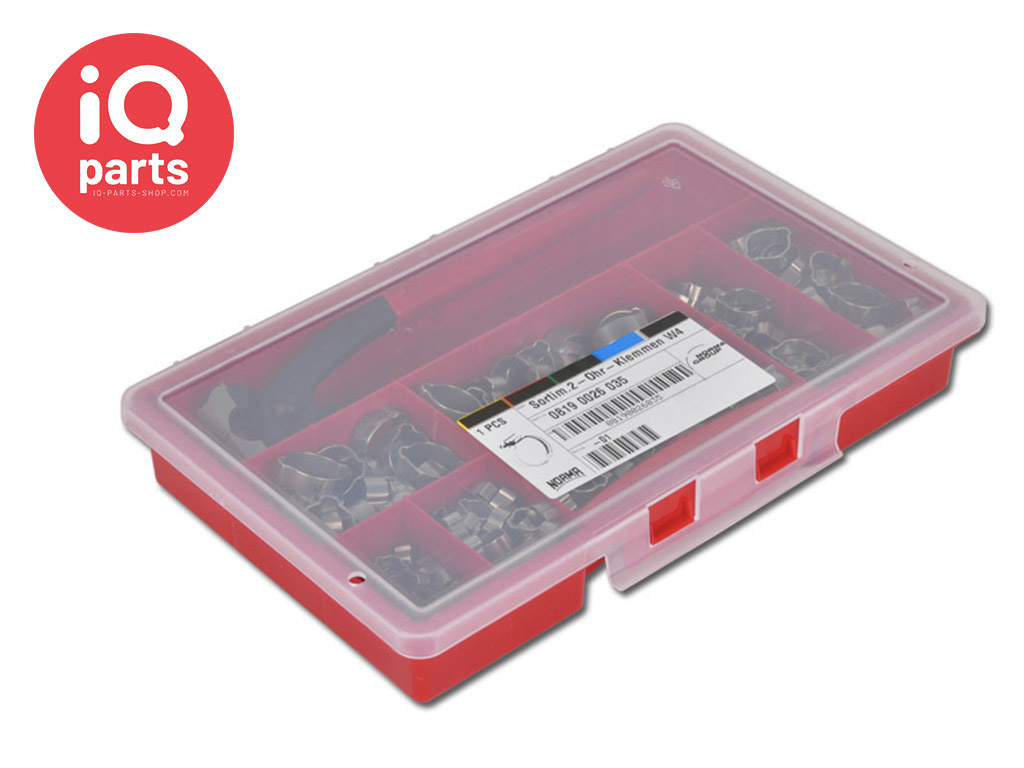 ABA Sortimentsbox | 2-Ohrklemmen | W4 (AISI 304) | 280 stück