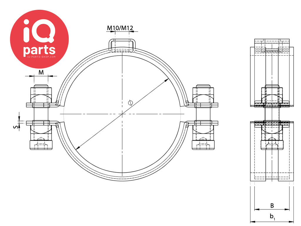 IQ-Parts IQ-Parts Mounting clamp SPG-MM | 2-parts | W5 (AISI 316) | 20 mm