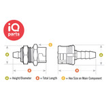 CPC CPC - SMC01 / SMCD01 | Compleet In-line Coupling | Acetal | Hose barb 1,6 mm (1/16")