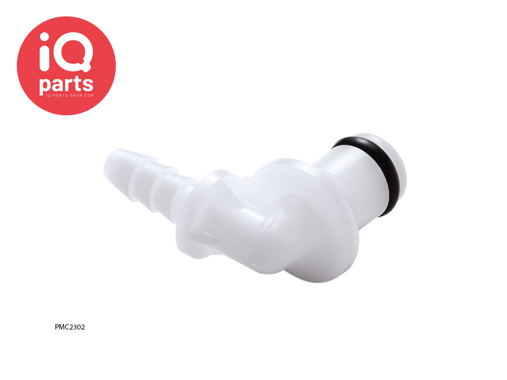 CPC PMC2302 / PMCD2302 | Insteeknippel 90º | Acetaal | slangpilaar 3,2 mm