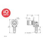 CPC CPC - PMC2302 / PMCD2302 | 90º Coupling Insert | Acetal | Hose barb 3,2 mm