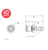 CPC CPC - PLC2200412 / PLCD2200412 | Insteeknippel | Polypropyleen | Slangpilaar 6,4 mm