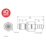 CPC CPC - PLC2200412 / PLCD2200412 | In-line Coupling Insert | Polypropylene | Hose barb 6,4 mm (1/4")