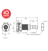 CPC CPC - PMC160412 / PMCD160412 | Coupling body | Panel Mount | Hose barb 6,4 mm (1/4")