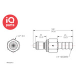 CPC CPC - PMC220412 / PMCD220412 | In-line Coupling Insert | Polypropylene | Hose barb 6,4 mm (1/4")