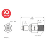 CPC CPC - PMC240212 / PMCD240212 | In-line Coupling Insert | Polypropylene | 1/8" NPT Pipe thread