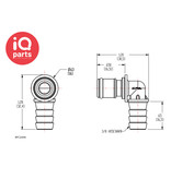 CPC CPC - APC23006 / APCD23006 | Stecker 90º | Acetal | Schlauchanschluss 9,5 mm