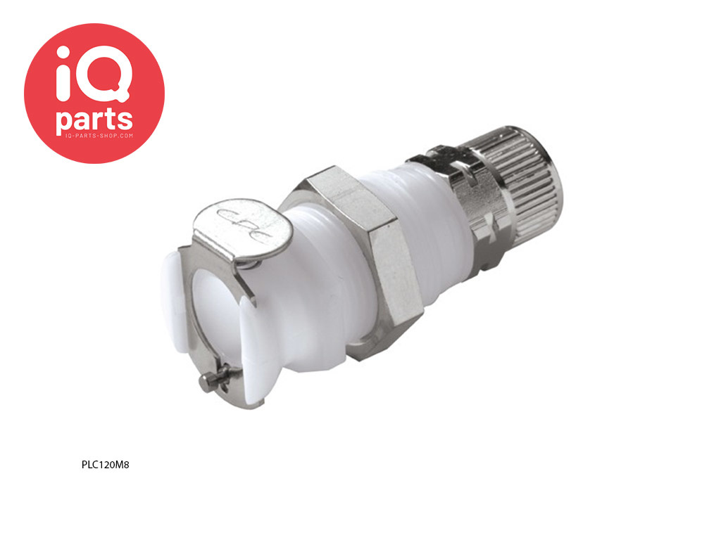 CPC PLC120M8 / PLCD120M8 | Coupling body | Panel Mount | PTF Nut 8,0 mm OD / 6,0 mm ID