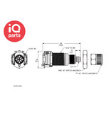 CPC CPC - PLC12006 / PLCD12006 | Coupling body | Panel Mount | PTF Nut 9,5 mm (3/8") OD / 6,4 mm (0.25") ID