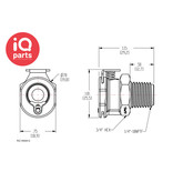 CPC CPC - PLC1000412 / PLCD1000412 | Coupling body | Polypropylene | 1/4" NPT Pipe thread