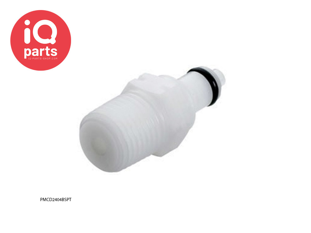 CPC PMCD2404BSPT | Insteeknippel | Acetaal | 1/4" BSPT buitendraad