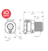 CPC CPC - PMC100412 / PMCD100412 | In-Line Coupling body | Polypropylene| 1/4" NPT Pipe thread