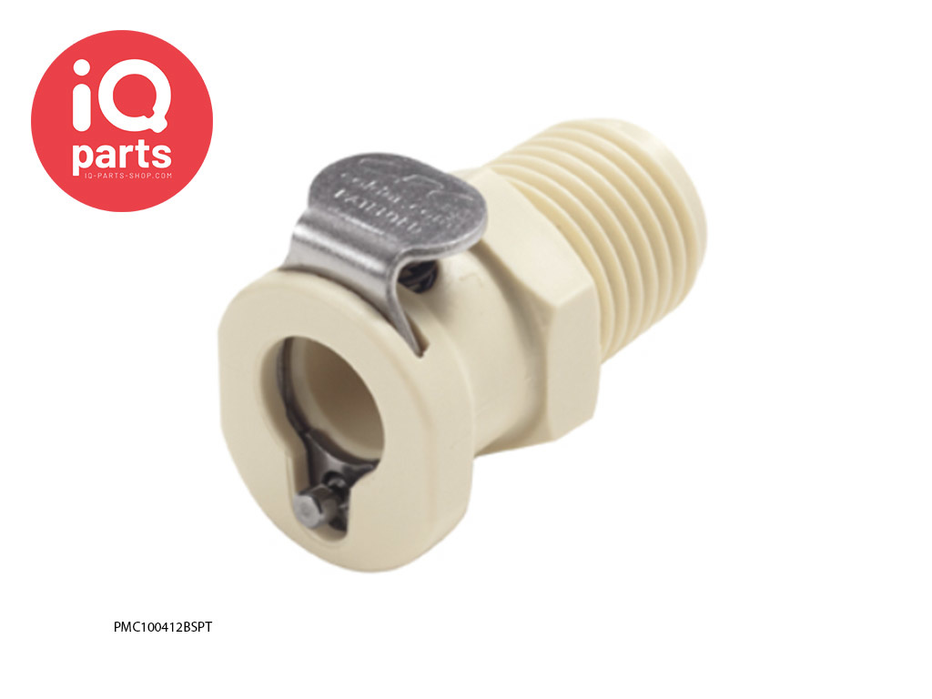 CPC PMC100412BSPT / PMCD100412BSPT | In-Line Coupling body | Polypropylene| 1/4" BSPT Pipe thread