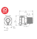 CPC CPC - PMC100412BSPT / PMCD100412BSPT | In-Line Coupling body | Polypropylene| 1/4" BSPT Pipe thread