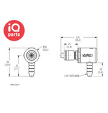 CPC CPC - PMC230212 / PMCD230212 | Elbow Coupling Insert | Polypropylene | Hose barb 3,2 mm (1/8")