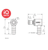 CPC CPC - PMC230412 / PMCD230412 | Elbow Coupling Insert | Polypropylene | Hose barb 6,4 mm (1/4")