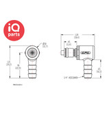 CPC CPC - PMC230412 / PMCD230412 | Elbow Coupling Insert | Polypropylene | Hose barb 6,4 mm (1/4")