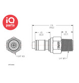 CPC CPC - APC24004 / APCD24004 | In-line Coupling Insert | Acetal | 1/4" NPT Pipe Thread