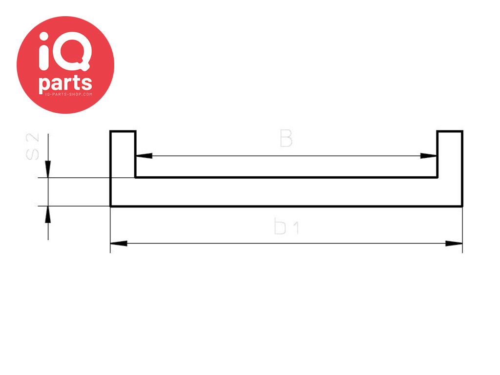 IQ-Parts - Rubber U-Profiel, EPDM, Self adhesive