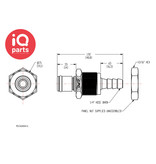 CPC CPC - PLC4200412 / PLCD4200412 | In-line Coupling Insert | Panel Mount | Hose barb 6,4 mm (1/4")