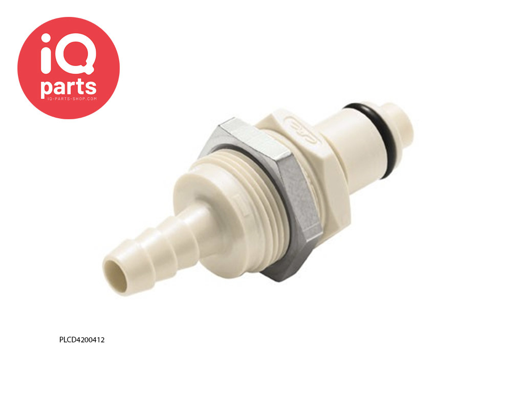 CPC PLC4200412 / PLCD4200412 | In-line Coupling Insert | Panel Mount | Hose barb 6,4 mm (1/4")