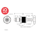 CPC CPC - PLC4200412 / PLCD4200412 | In-line Coupling Insert | Panel Mount | Hose barb 6,4 mm (1/4")