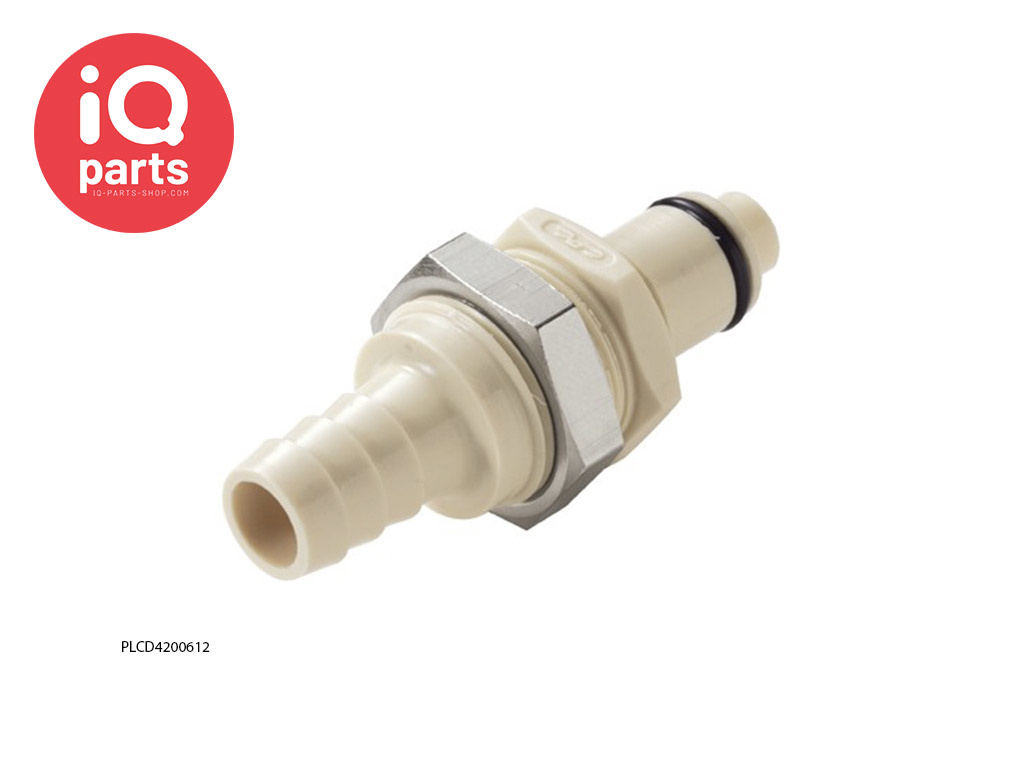 CPC PLC4200612 / PLCD4200612 | In-line Coupling Insert | Panel Mount | Hose barb 9,5 mm (3/8")