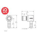 CPC CPC - PLC2300412 / PLCD2300412 | Elbow Coupling Insert | Polypropylene | Hose barb 6,4 mm (1/4")