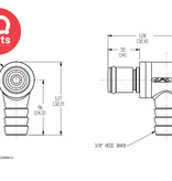 CPC CPC - PLC2300612 / PLCD2300612 | Elbow Coupling Insert | Polypropylene | Hose barb 9,5 mm (3/8")