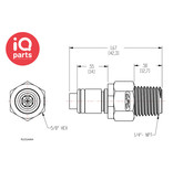 CPC CPC - PLC24004 / PLCD24004 | Coupling Insert | Acetal | 1/4" NPT Pipe thread