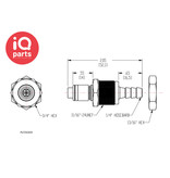 CPC CPC - PLC42004 / PLCD42004 | Coupling Insert | Panel Mount | Hose barb 6,4 mm (1/4")