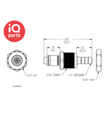CPC CPC - PLC42004 / PLCD42004 | Insteeknippel | Plaatmontage | slangpilaar 6,4 mm