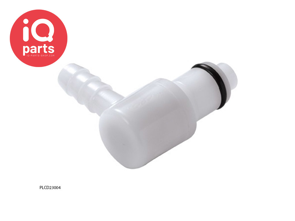 PLC23004 / PLCD23004 | Stecker 90º | Acetal | Schlauchanschluss 6,4 mm