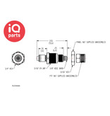 CPC CPC - PLC40006 / PLCD40006| Coupling Insert | Panel Mount | PTF Nut 9,5 mm (3/8") OD / 6,4 mm (0.25") ID